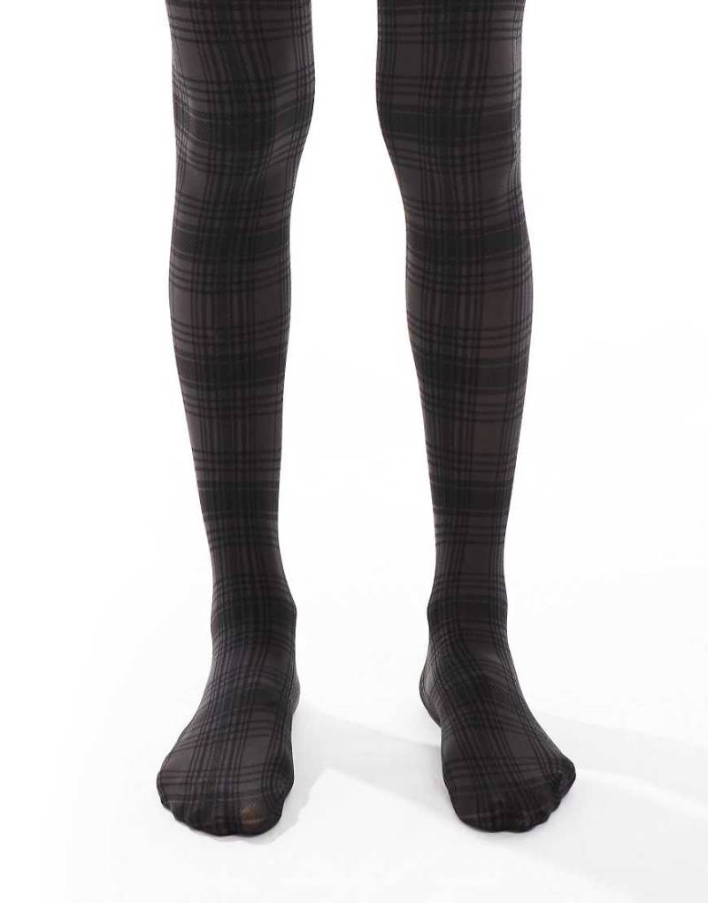 Pretty Polly - Strumpfhose in Schwarz mit Schottenkaromuster von Pretty Polly