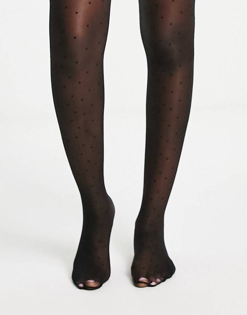 Pretty Polly - Strumpfhose in Schwarz mit kleinem Punktemuster von Pretty Polly