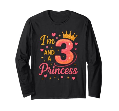 I'm 3 and a Princess Birthday Girl Cute Crown Party Kostüm Langarmshirt I'm 3 and a Princess Birthday Girl Cute Crown Party Kostüm Langarmshirt von Pretty Princess Kids Apparel