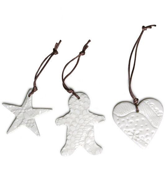 Pretty Things Porzellan Anhänger Set, Christbaumschmuck von Pretty Things