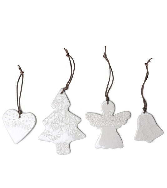 Pretty Things Porzellan Anhänger Set, Christbaumschmuck von Pretty Things