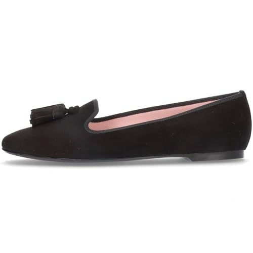 PrettyBallerinas Faye - Designer-Slipper-Mokassins - Extrabequeme Abendschuhe (Schwarz Ante CAR - 37) von PrettyBallerinas