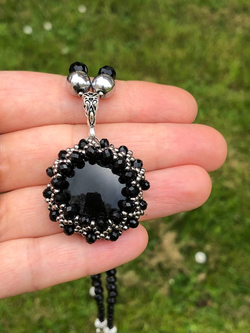 Handgemachte Echte Onyx Halskette Handgemachte Echte Onyx Halskette von PrettyCraftHouse