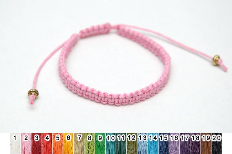 Fadenarmband Fußkettchen Makramee Armband Pinkes Wachsschnur Surf Für Frauen Einfaches Freundin Geschenk Prettycrochetforyou von PrettyCrochetForYou