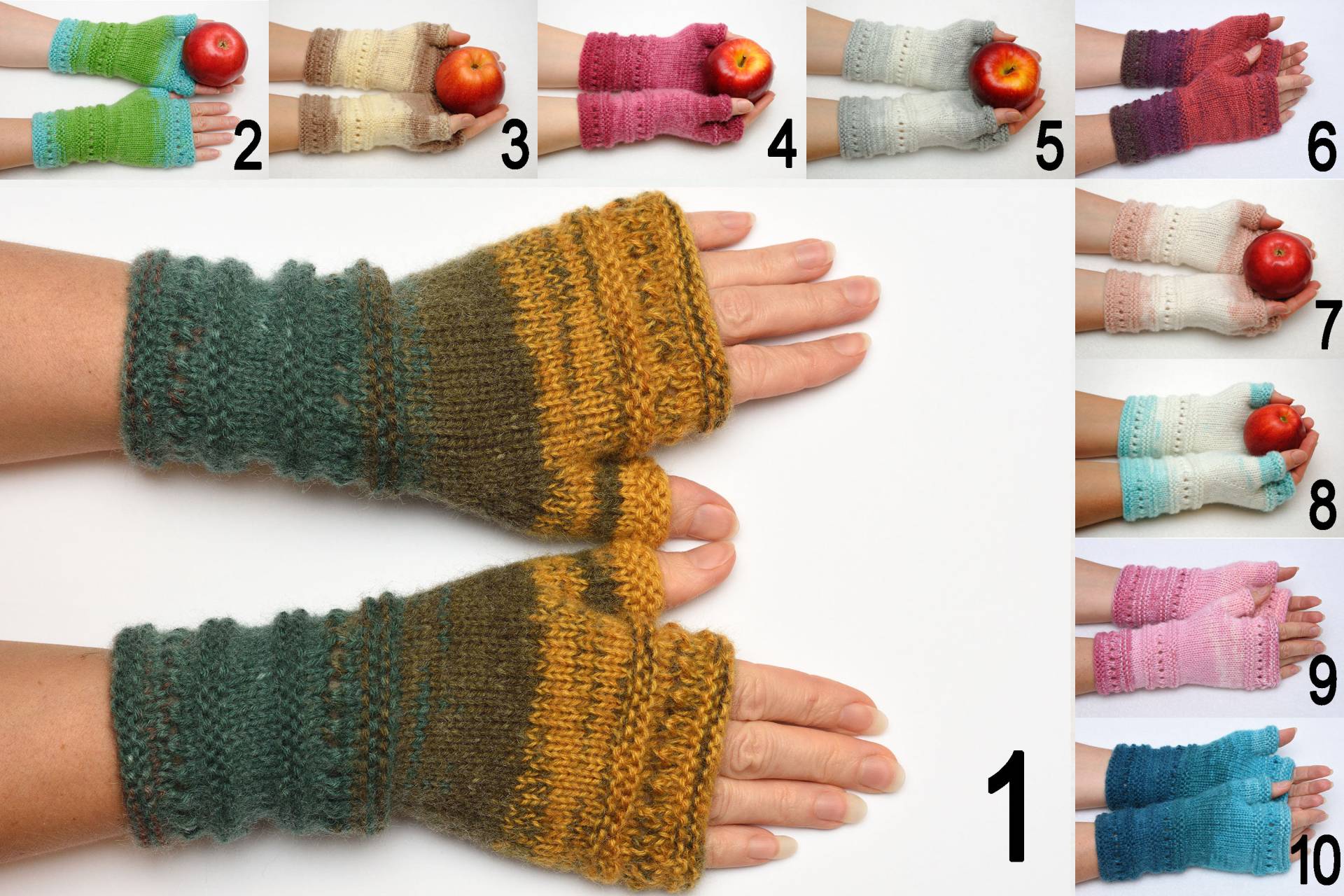 Fingerlose Handschuhe Damen Geschenk Stricken Winter Armstulpen Pulswärmer von PrettyCrochetForYou