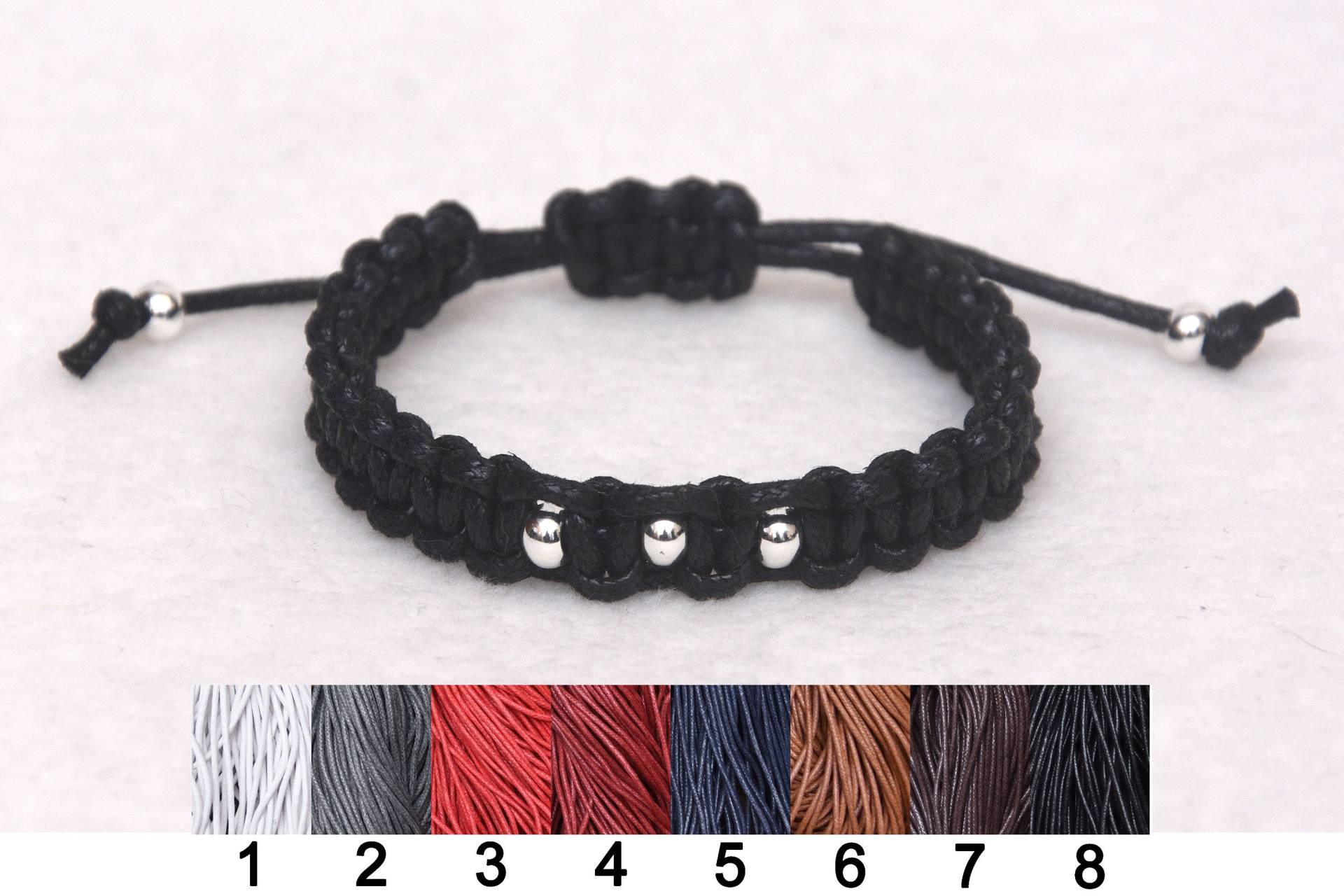 Grobstrick Armband Breites Wachsband Faden Makramee Schwarz Surf Für Männer Schlichter Schmuck Freund Geschenk von PrettyCrochetForYou