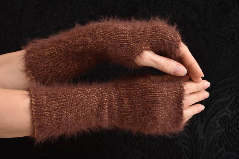stricken Sie Fingerlose Handschuhe Frauen Winter Handstulpen Geschenk Für Sie Armstulpen Neujahr Frau Mama von PrettyCrochetForYou