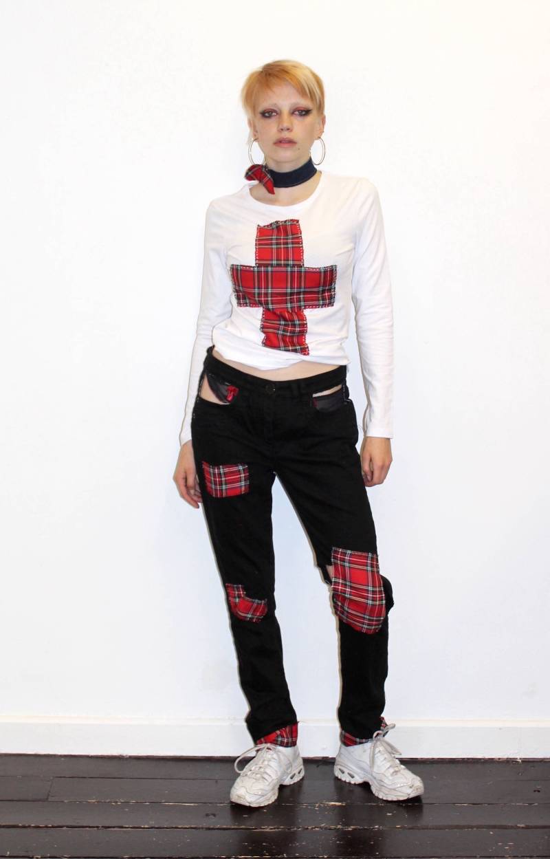 Hübsche Disturbia Verschönert Tartan Customized Top von PrettyDisturbia
