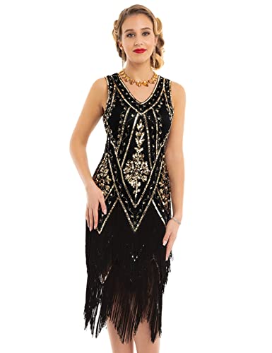 PrettyGuide Damen 1920s Flapper Kleid Vintage Swing Fransen Gatsby Roaring 20s Kleid - - 42-44 PrettyGuide Damen 1920s Flapper Kleid Vintage Swing Fransen Gatsby Roaring 20s Kleid - - 42-44 von PrettyGuide