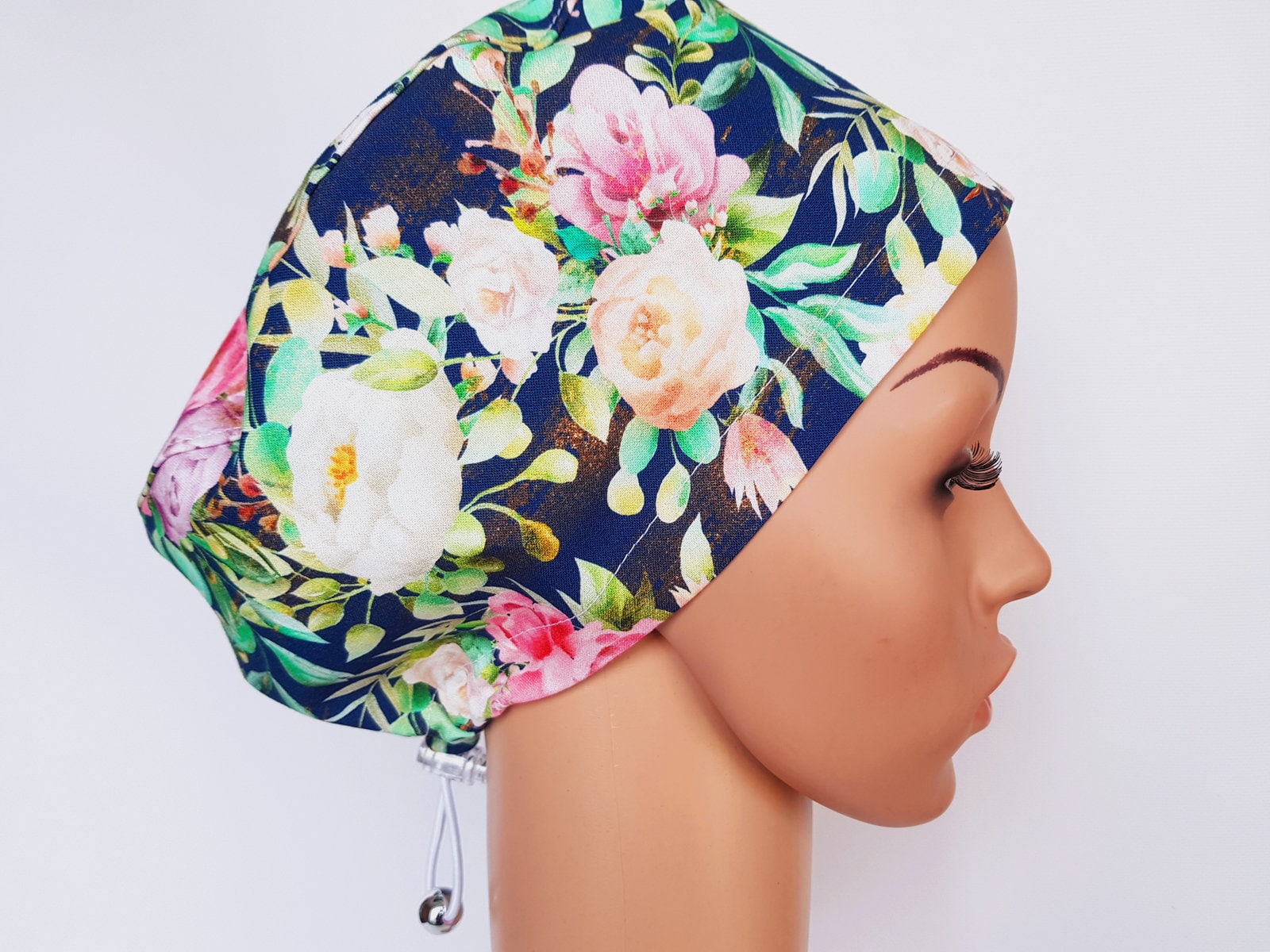 Peeling-Mütze Mit Regler, Op-Mützen Für Damen, Premium-Baumwoll-Krankenschwesternmütze, Blumen von PrettyHatsShop