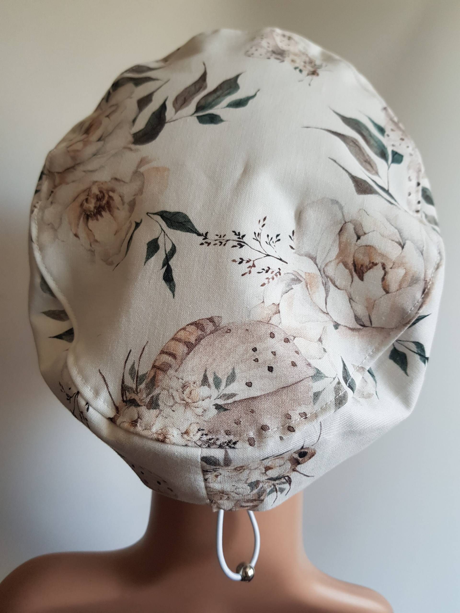 Peeling-Mütze Mit Regler, Op-Mützen Für Damen, Premium-Baumwoll-Krankenschwesternmütze, Boho-Tiere von PrettyHatsShop