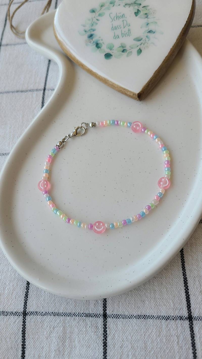 Perlenarmband - Rosa Freundschaft Geschenk Für Beste Freundin- Geburtstag Smilie Valentinstag Liebe von PrettyImperfekt