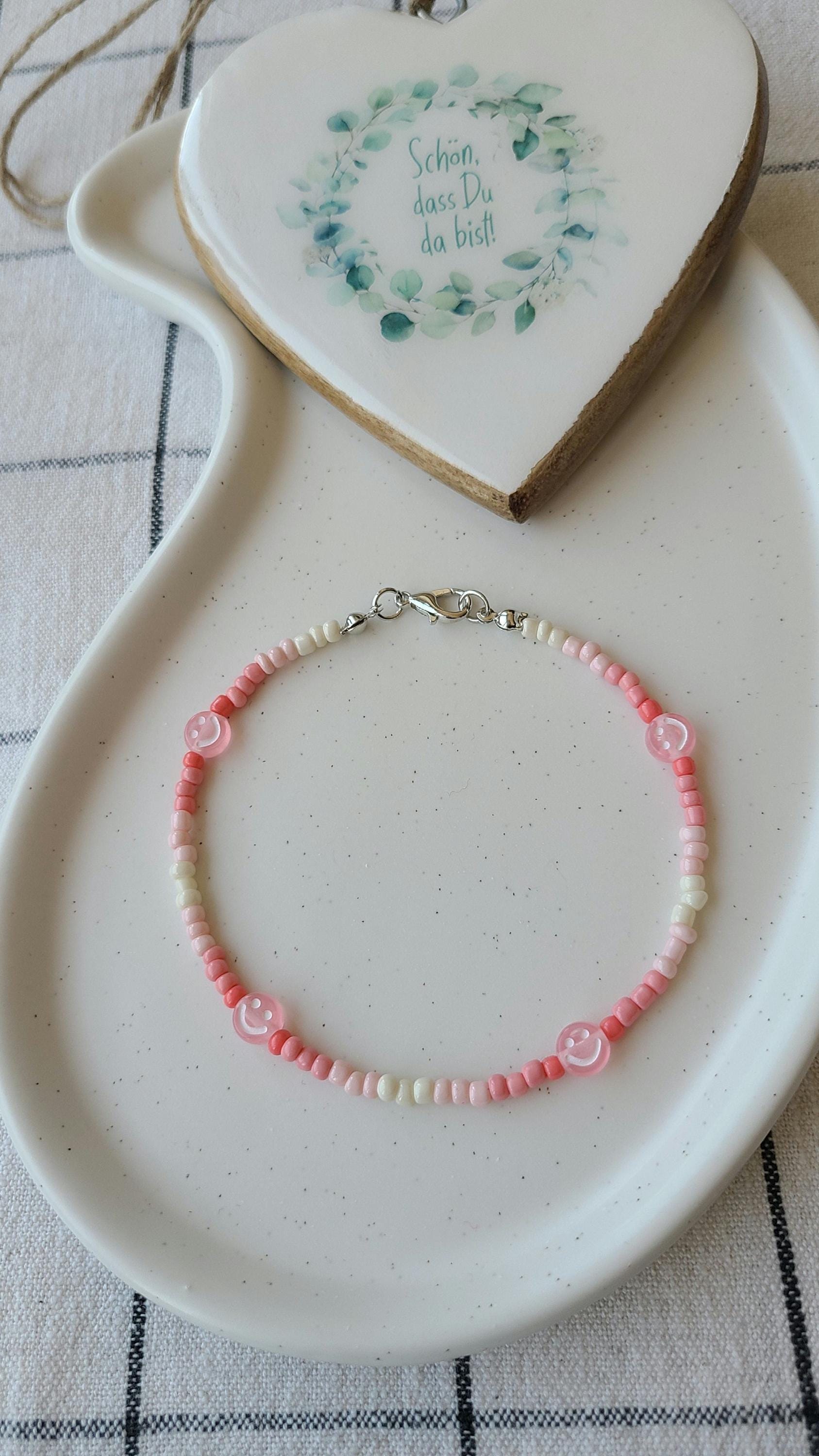 Perlenarmband - Smilie Perlen Rosa Freundschaft Liebe Geschenk Für Beste Freundin Geburtstag Valentinstag -Muttertag -Für Sie Perlenarmband - Smilie Perlen Rosa Freundschaft Liebe Geschenk Für Beste Freundin Geburtstag Valentinstag -Muttertag -Für Sie von PrettyImperfekt