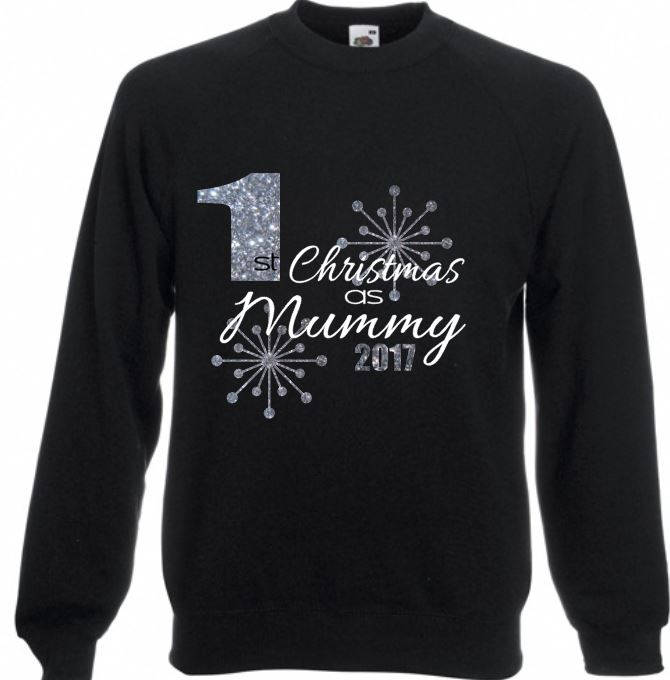 1. Weihnachtsgeschenk Als Mama Schneeflocke Glitzer Print Damen Weihnachten Pullover Sweatshirt Hässlicher Dezember von PrettyLittleCustoms1