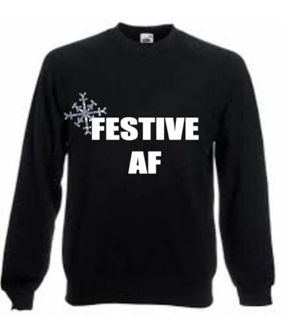 Festlicher Af Rüder Witz Lustiger Glitzer Schneeflocken Print Damen Xmas Weihnachtspullover Pullover Sweatshirt Hässlicher von PrettyLittleCustoms1