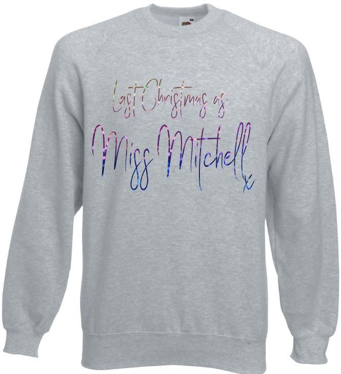 Last Christmas Xmas As Miss Your Name Regenbogen Print Damen Weihnachtspullover Pullover Sweatshirt Hässlicher Dezember von PrettyLittleCustoms1