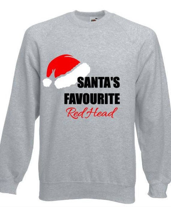 Santa Es Favorite Red Head Witziger Witz Print Damen Xmas Weihnachtspullover Pullover Sweatshirt Hässlicher von PrettyLittleCustoms1