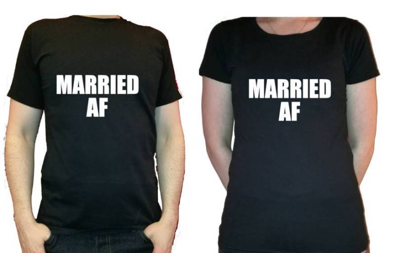 Männer Und Damen Mann Frau Set Married Af Lustiges Print Spruch T-Shirt Paar von PrettyLittleWedding1