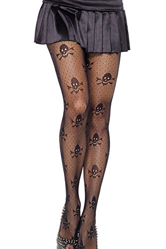 Strumpfhose Totenkopf Halloween schwarz von PrettyLoveHose