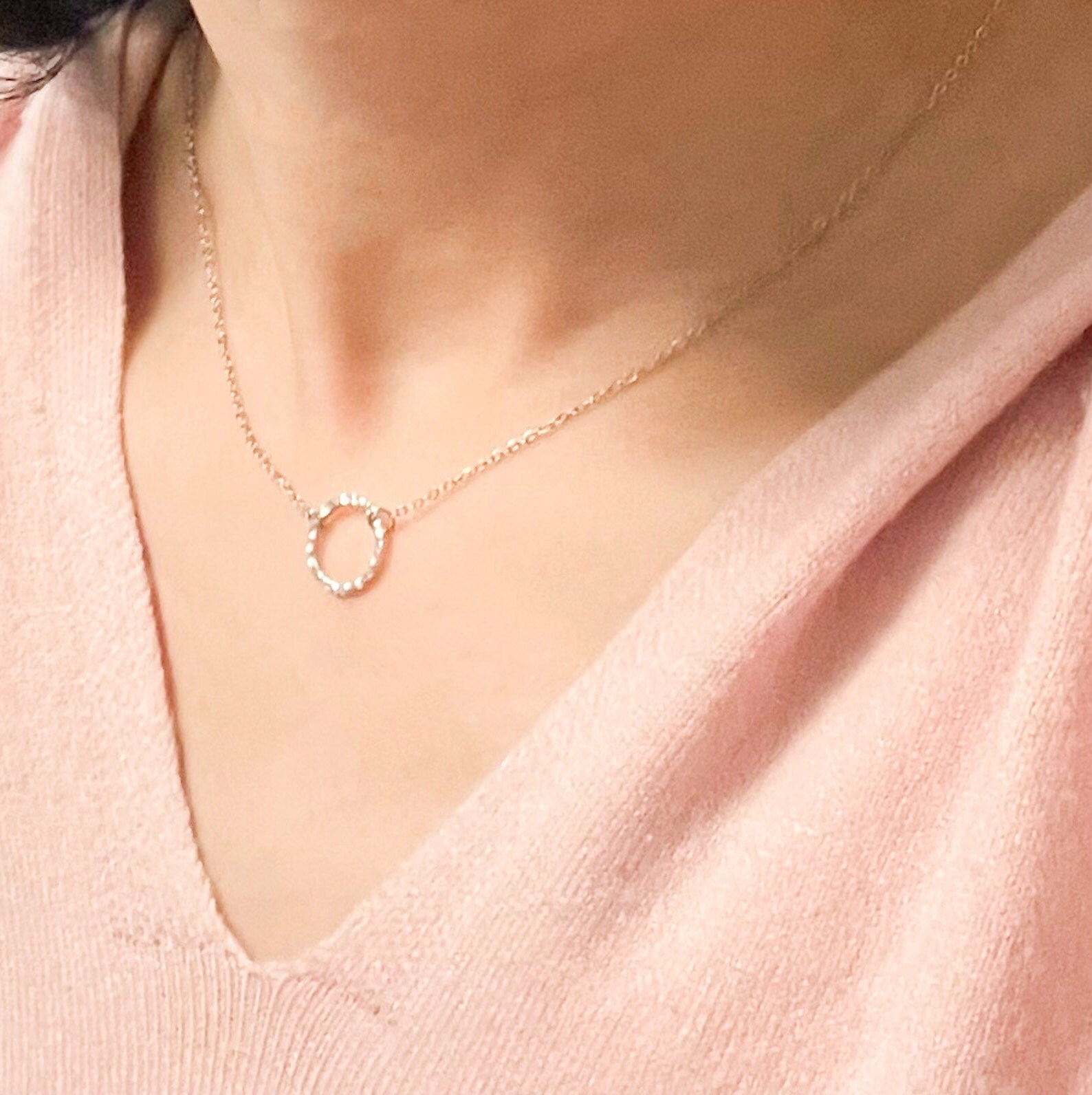 Zierliche Gold Kreis Halskette - Edelstahl Nicht Trüb Für Frauen Minimalist Geschenk Sie von PrettyLuckyStar
