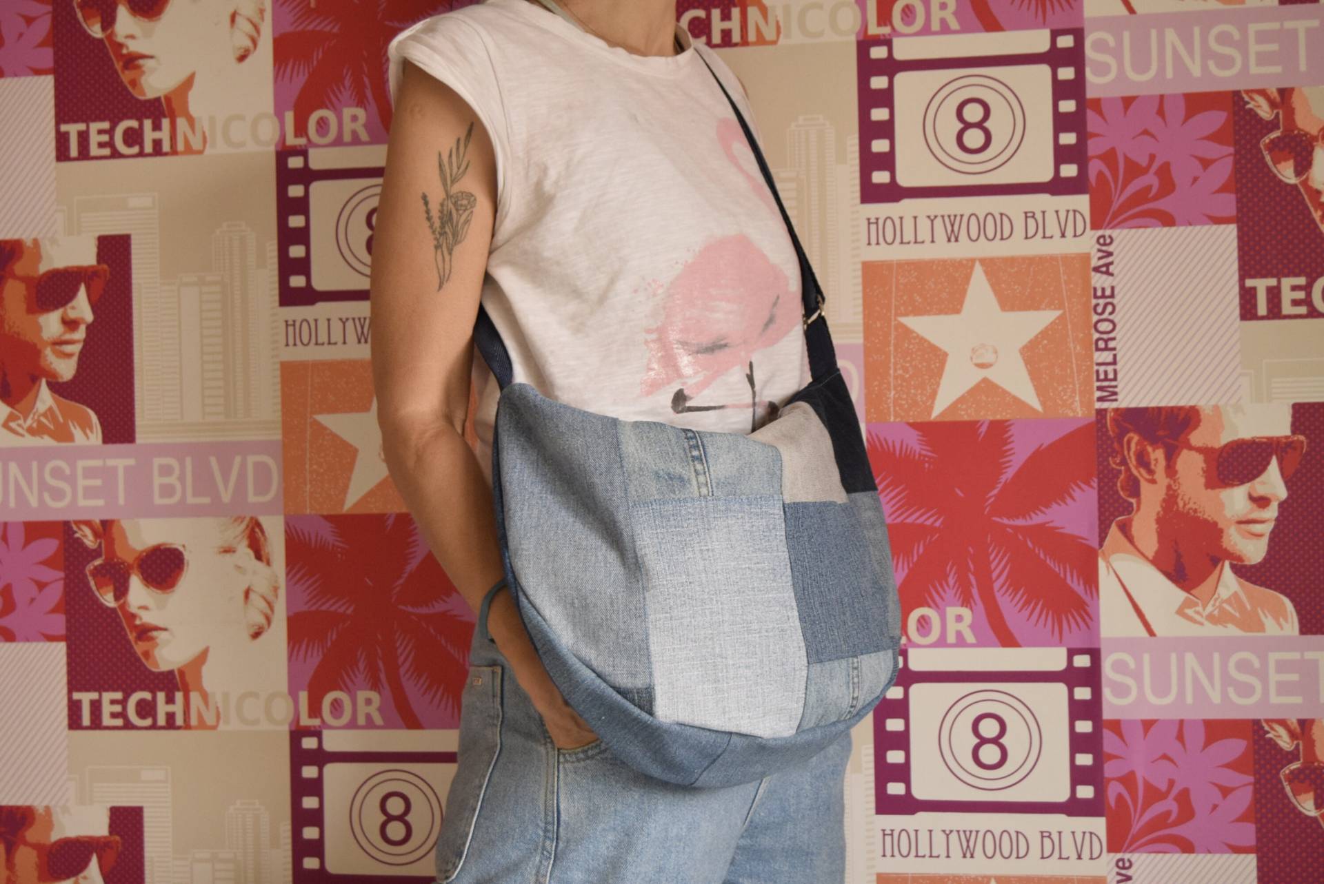 Recycelte Jeans Tasche Crossbody Handtasche Mit Top Reißverschluss, Patchwork Jeans, Vegane Handtasche, Cross Schultertasche, Hippie Recycelte Jeans Tasche Crossbody Handtasche Mit Top Reißverschluss, Patchwork Jeans, Vegane Handtasche, Cross Schultertasche, Hippie von PrettyMarry