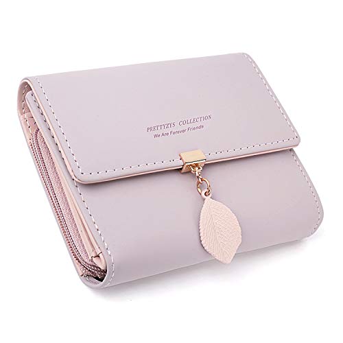 ANYWN Geldbeutel Damen aus weichem Kunstleder - Portemonnaie Damen klein - Geldbörse im Kurzformat in schönen Farben mit vielen Fächern Rosa von ANYWN