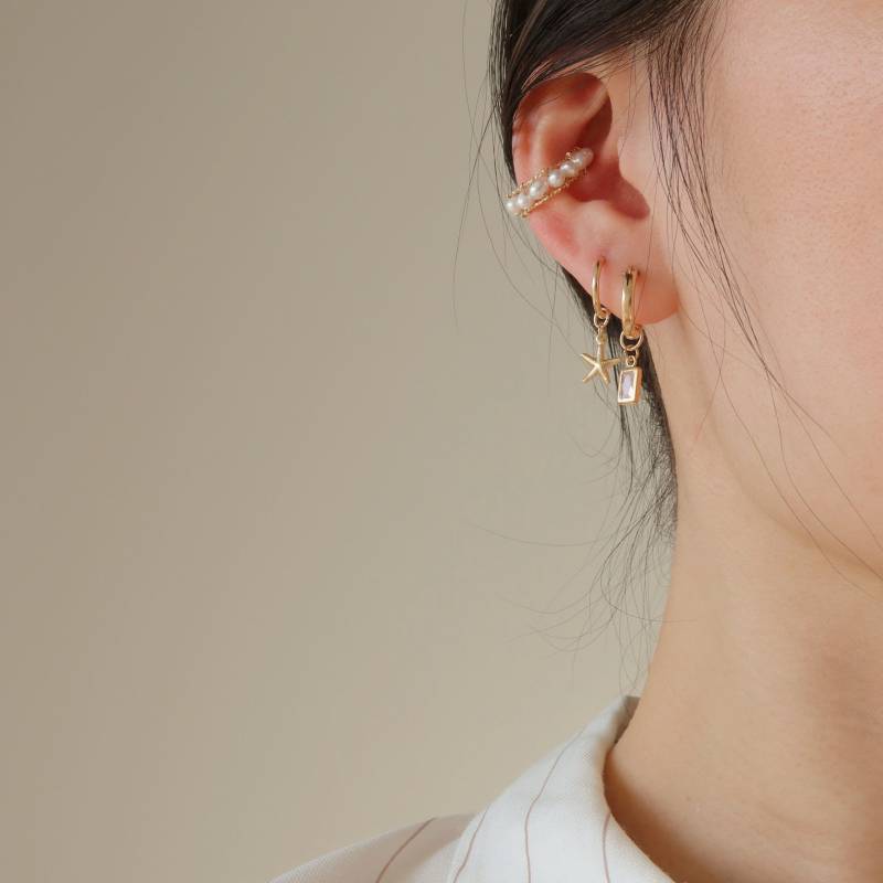 Envie - Perlenohrmanschetten Gold Gefüllte Ohr Kletterer Süßwasserperlen Kein Piercing Wickeln von PrettyPearlfect