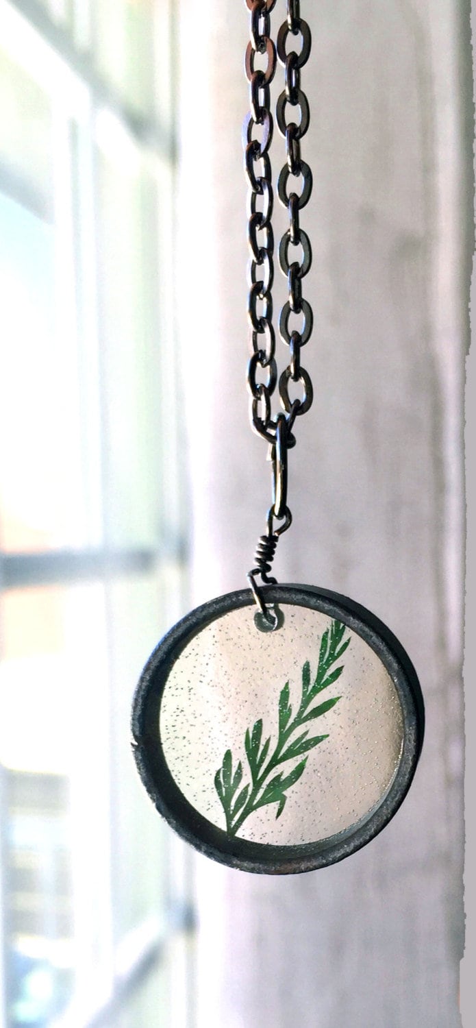 Grüne Farn Blatt Halskette, Harz Blumen Echte Gepresste Schmuck, Halskette von PrettyPickle