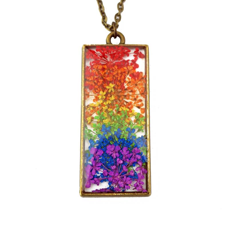 Regenbogen Königin Annes Spitze Blume Halskette, Echte Gepresste Harz Pride Month, Lgbtq Geschenk, Liebhaber Regenbogen Königin Annes Spitze Blume Halskette, Echte Gepresste Harz Pride Month, Lgbtq Geschenk, Liebhaber von PrettyPickle
