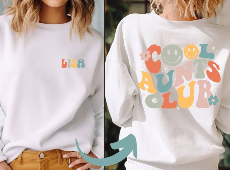 Auntie Pullover Sweatshirt Tante Personalisiertes Geschenk Mit Name Aunt To Be Oversized Look Patin Pulli Nichte Neffe von PrettyPrintyLilli