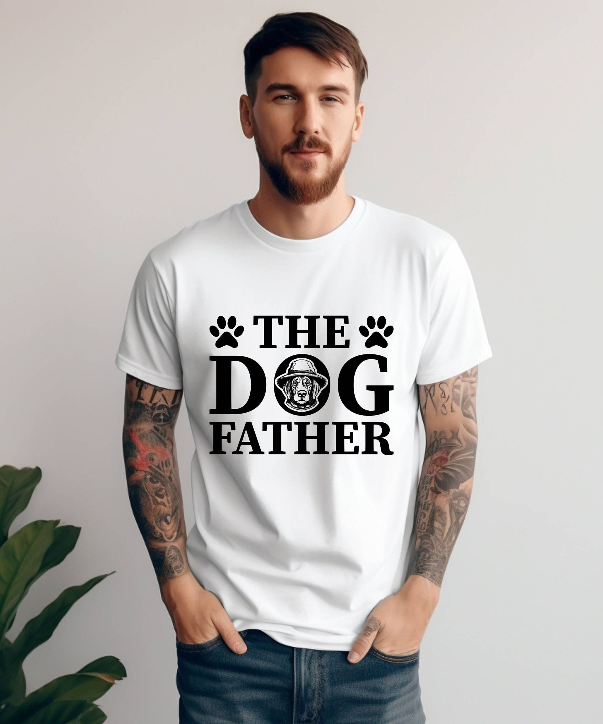 Dog Dad T-Shirt Hundebesitzer Geschenk Hundeliebhaber Hundemama Hundepapa Haustier Lustiges Shirt Dogfather Godfather Bester von PrettyPrintyLilli