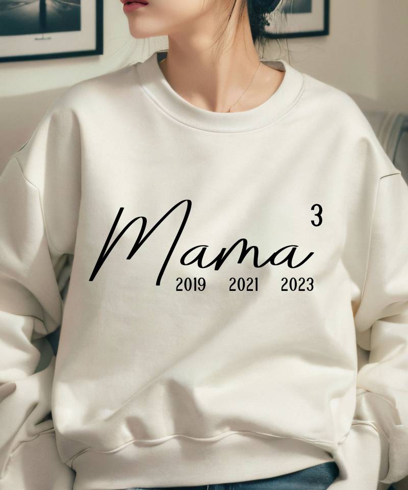 Mama Hoch Zwei Drei Geschenk Sweatshirt Hoodie Basic Sweater Pullover Personalisiertes Boys Mom Best Gift Beste von PrettyPrintyLilli