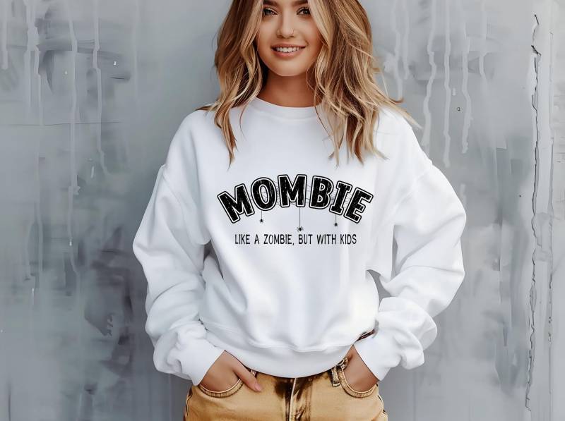 Mama Pullover Halloween Mombie Like A Zombie Geschenkidee Beste Sweatshirt Kürbis Pumpkin Herbst Pulli Oversizedlook Geschenk Für Sie von PrettyPrintyLilli