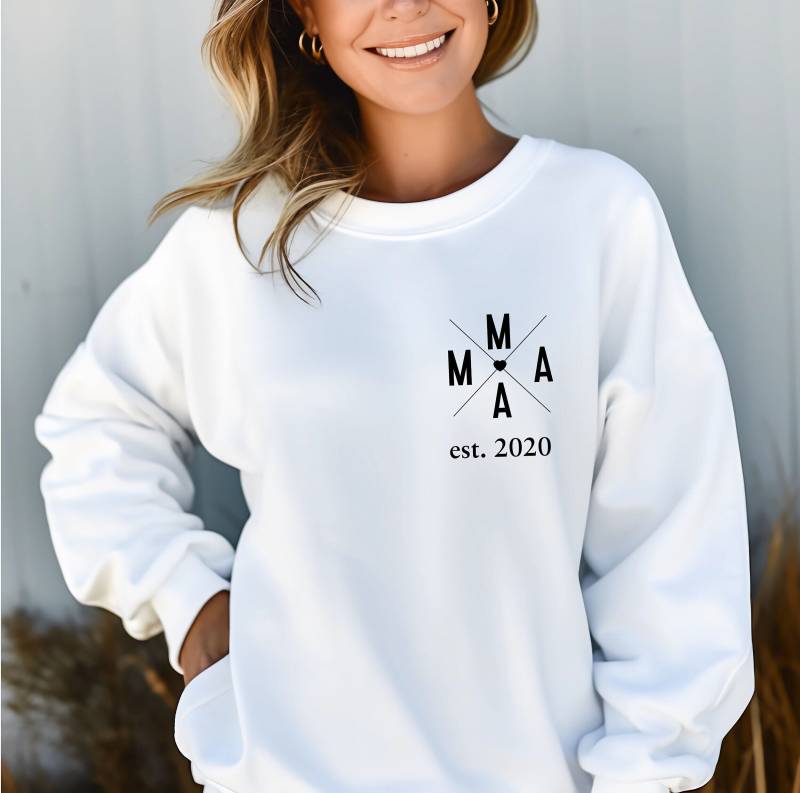 Mama Seit 2024 Sweatshirt Mom Hoodie Pullover Best Gift Est. Beste Geschenk Mit Geburtsjahr Muttertag Beste Der Welt von PrettyPrintyLilli