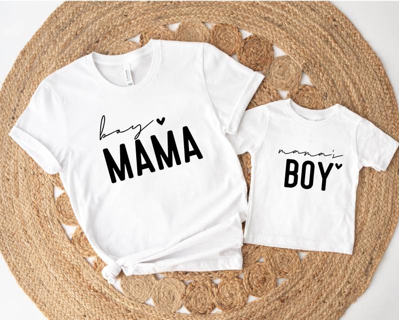 Mama Sohn Mini Baby Shirts Matching Mamas Boy Body Custom Family-Outfit Partnerlook Basic Outfits Gift von PrettyPrintyLilli