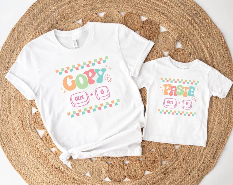 Mama Und Mini Matching Outfits Baby Bodysuit Shirt Family-Outfit Partnerlook Geschenk Mom To Be Mommy & Me Copy Paste Funny von PrettyPrintyLilli