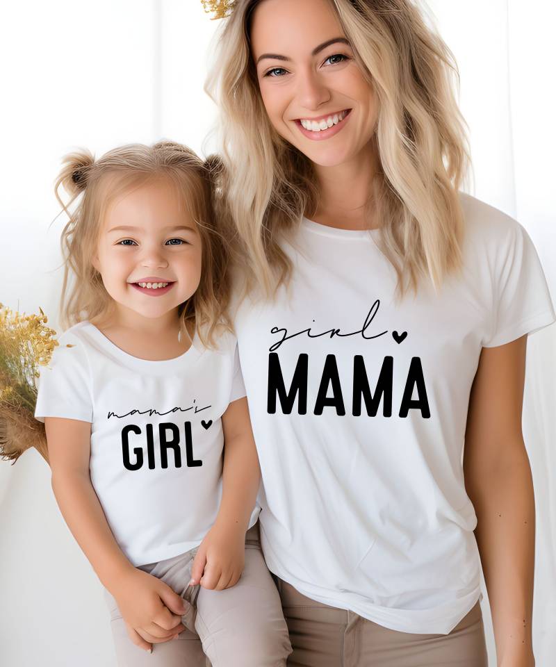 Mama Und Tochter Mini Baby Shirts Mom & Daughter Body Family-Outfit Partnerlook Basic Matching Outfits Gift Girl Mamas von PrettyPrintyLilli
