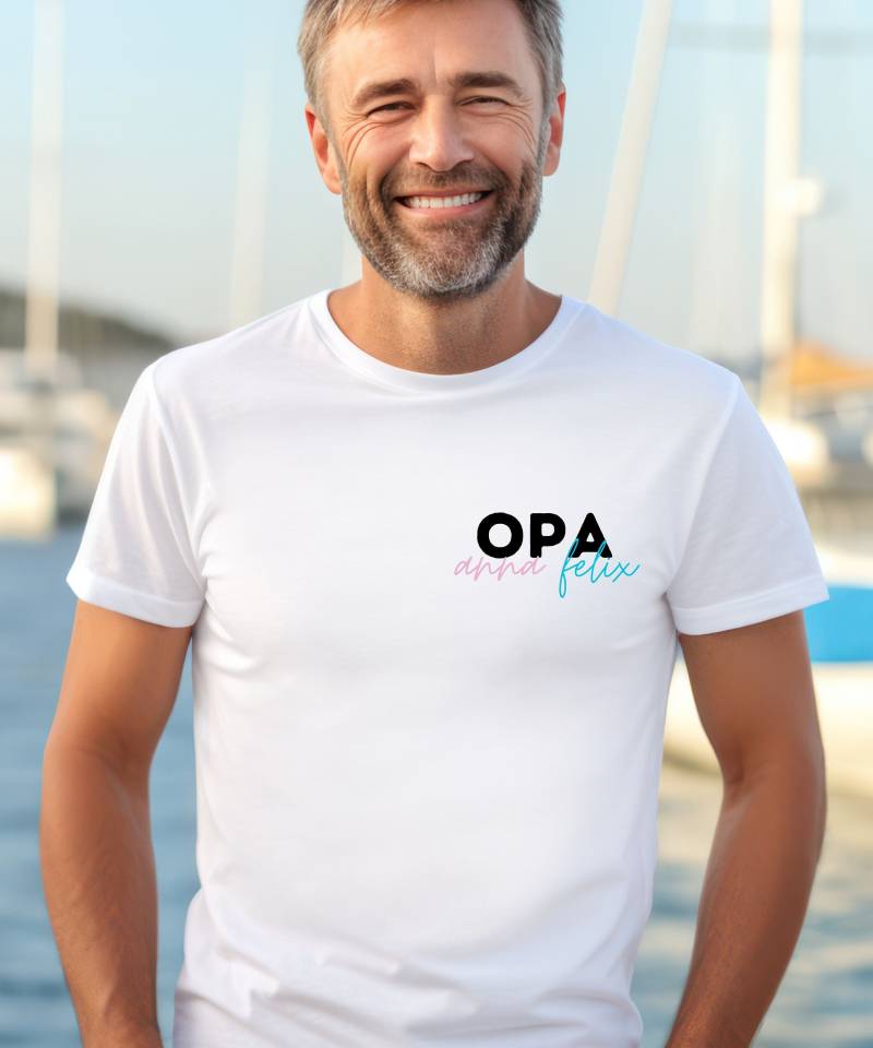 Opa Basic Shirt Personalisiert Name Kind Enkel Custom Gift Geschenkidee To Be von PrettyPrintyLilli