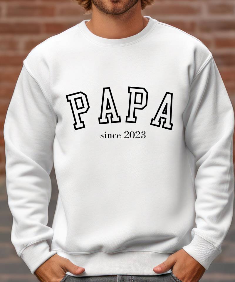 Papa Dad Daddy Sweatshirt Hoodie Basic Gift Boy Best Geschenk Personalisiertes Mit Jahreszahl von PrettyPrintyLilli
