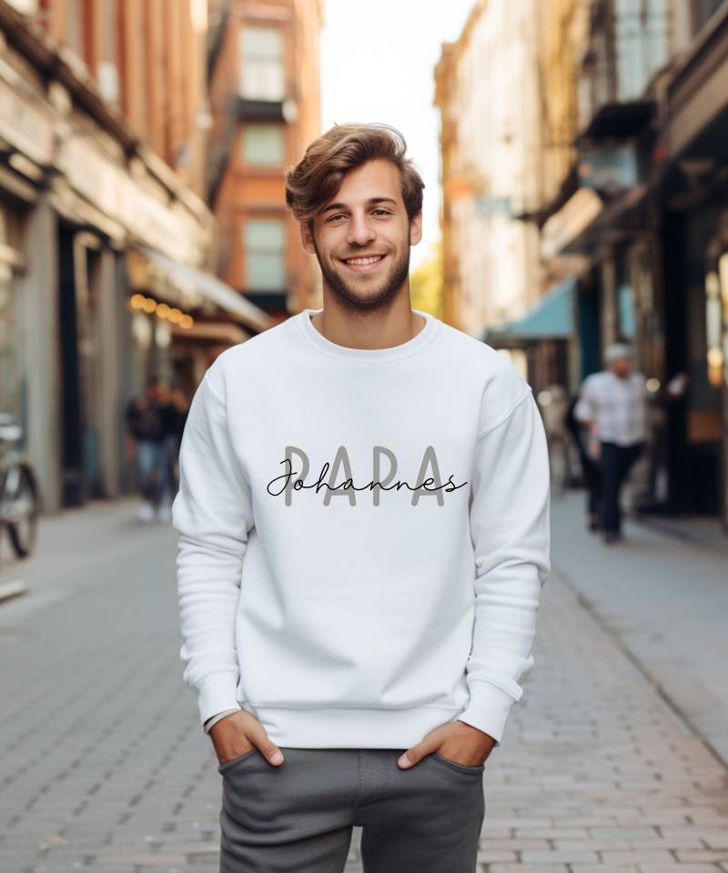 Papa Dad Daddy Sweatshirt Hoodie Pullover Pulli Basic Gift Bester Geschenk Personalisiertes Mit Namen von PrettyPrintyLilli