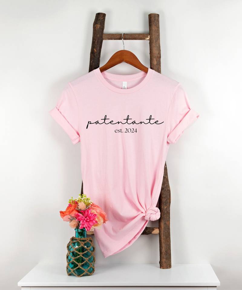 Patentante T-Shirt Personalisiert Patin Est. 2024 Geschenk Shirt Geschenkidee Fragen Tante Auntie Taufpatin Lieblingstante von PrettyPrintyLilli