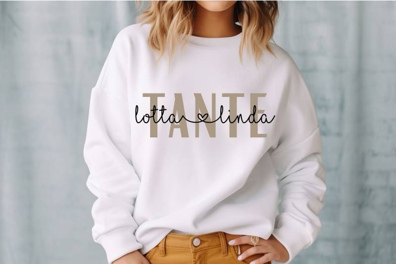 Tante Lieblingstante Pullover Pulli Sweatshirt Personalisiertes Geschenk Mit Namen Geschenkidee Nichte Neffe Beste Oversized Look von PrettyPrintyLilli