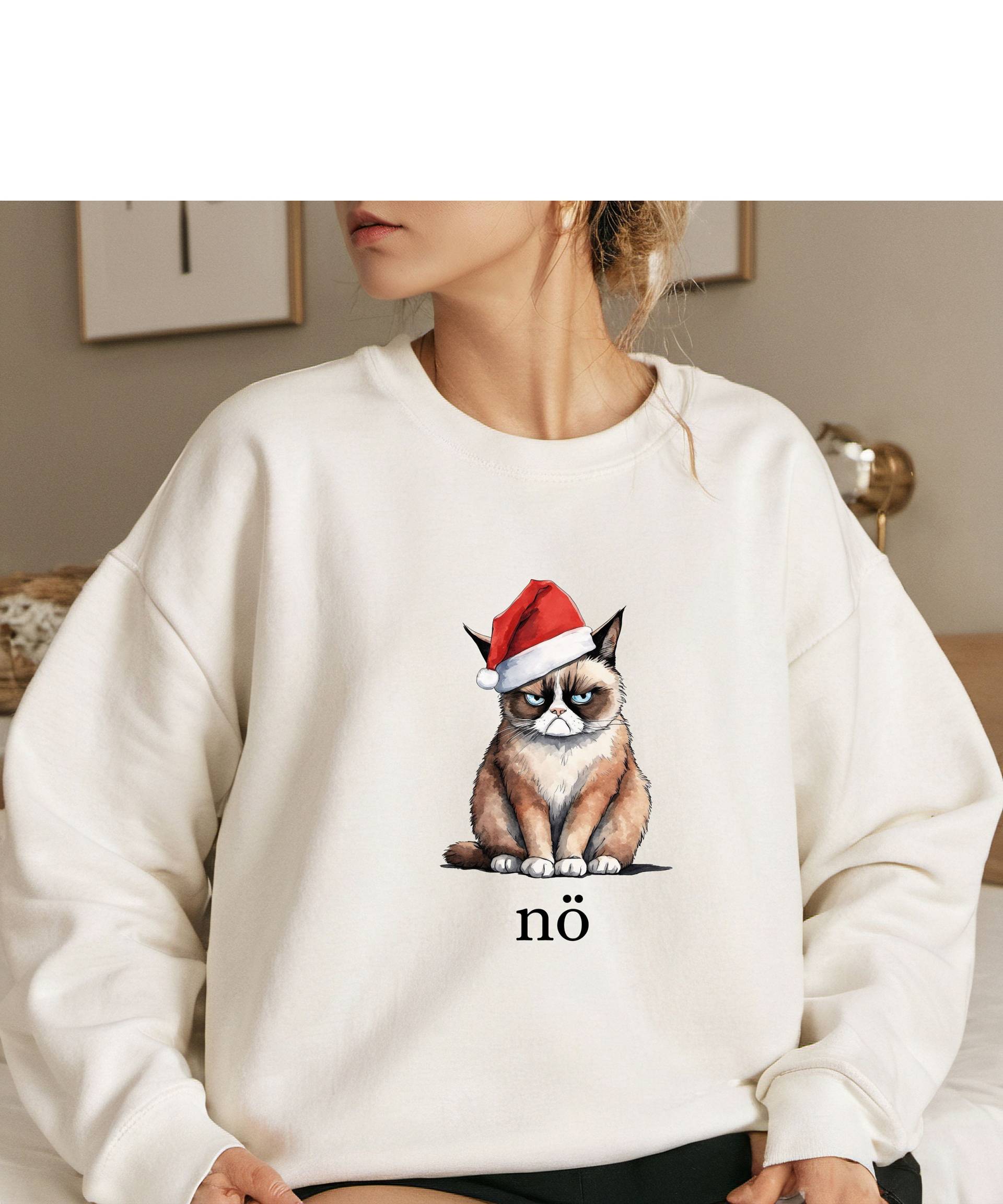 Weihnachten Grumpy Cat Sweatshirt Pullover Pulli Lustig Katze Mom Weihnachtsgeschenk Geschenkidee Funny Nö Weihnachtsoutfit von PrettyPrintyLilli