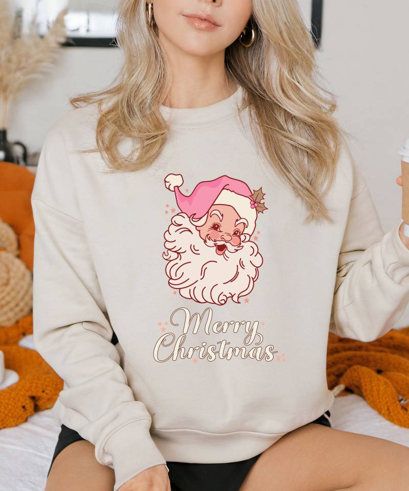 Weihnachten Winter Sweatshirt Pullover Pulli Weihnachtsmann Weihnachtsgeschenk Geschenkidee Merry Christmas Retro Weihnachtsoutfit von PrettyPrintyLilli