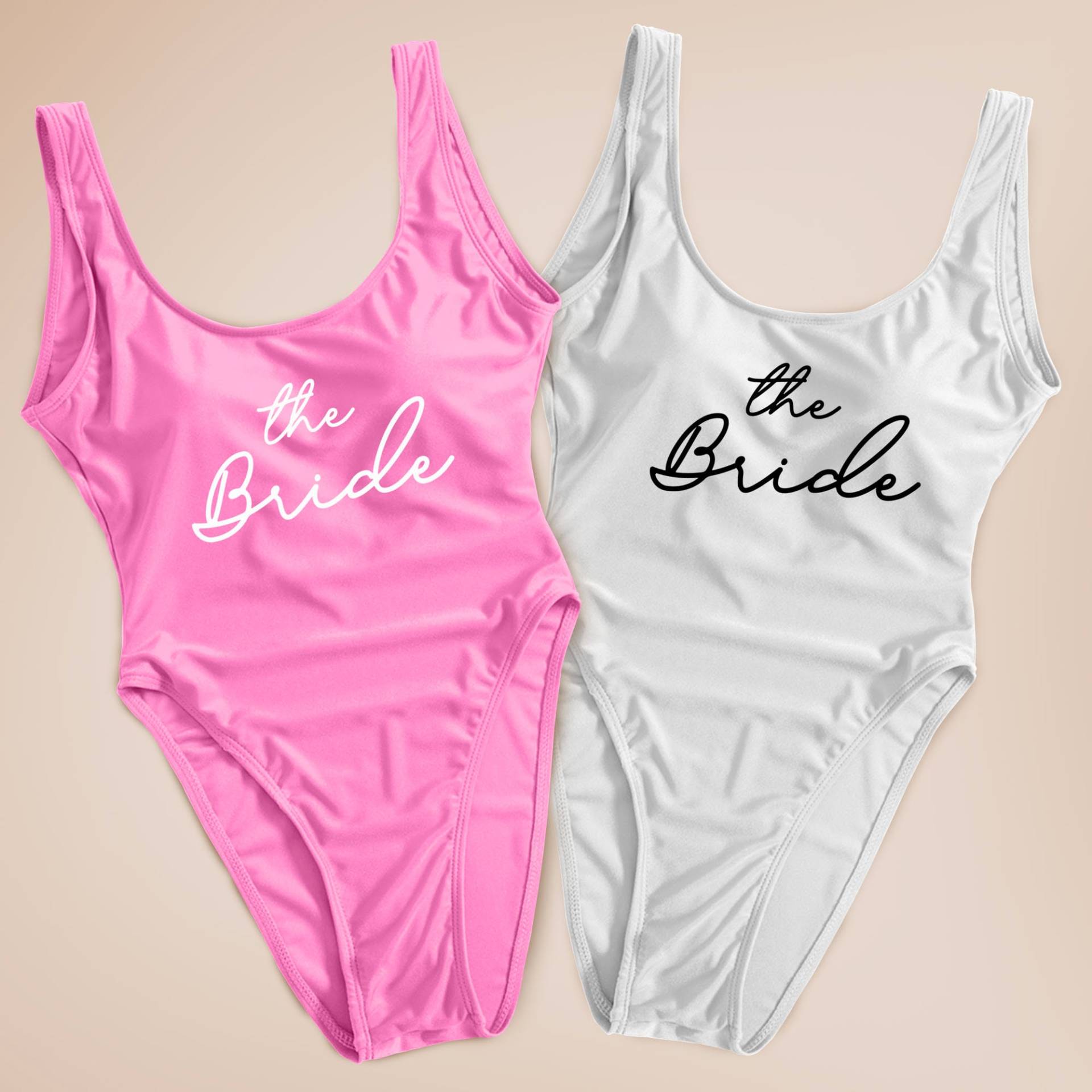 Die Braut Einteiliger Badeanzug | Brautjungfer Personalisierter Angepasst High Cut Badeanzug|High | 44 von PrettyRobesShop