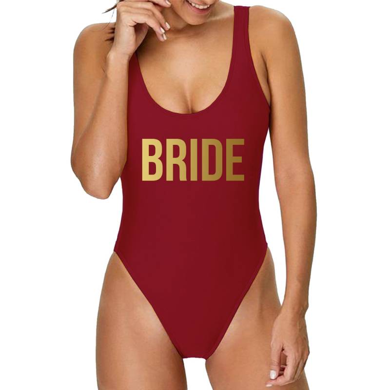 Einteiliger Badeanzug Der Braut | Brautjungfer Badeanzüge Brautparty-Badeanzug Junggesellinnenabschied Babe Hochgeschnittener Einteiler Einteiliger Badeanzug Der Braut | Brautjungfer Badeanzüge Brautparty-Badeanzug Junggesellinnenabschied Babe Hochgeschnittener Einteiler von PrettyRobesShop