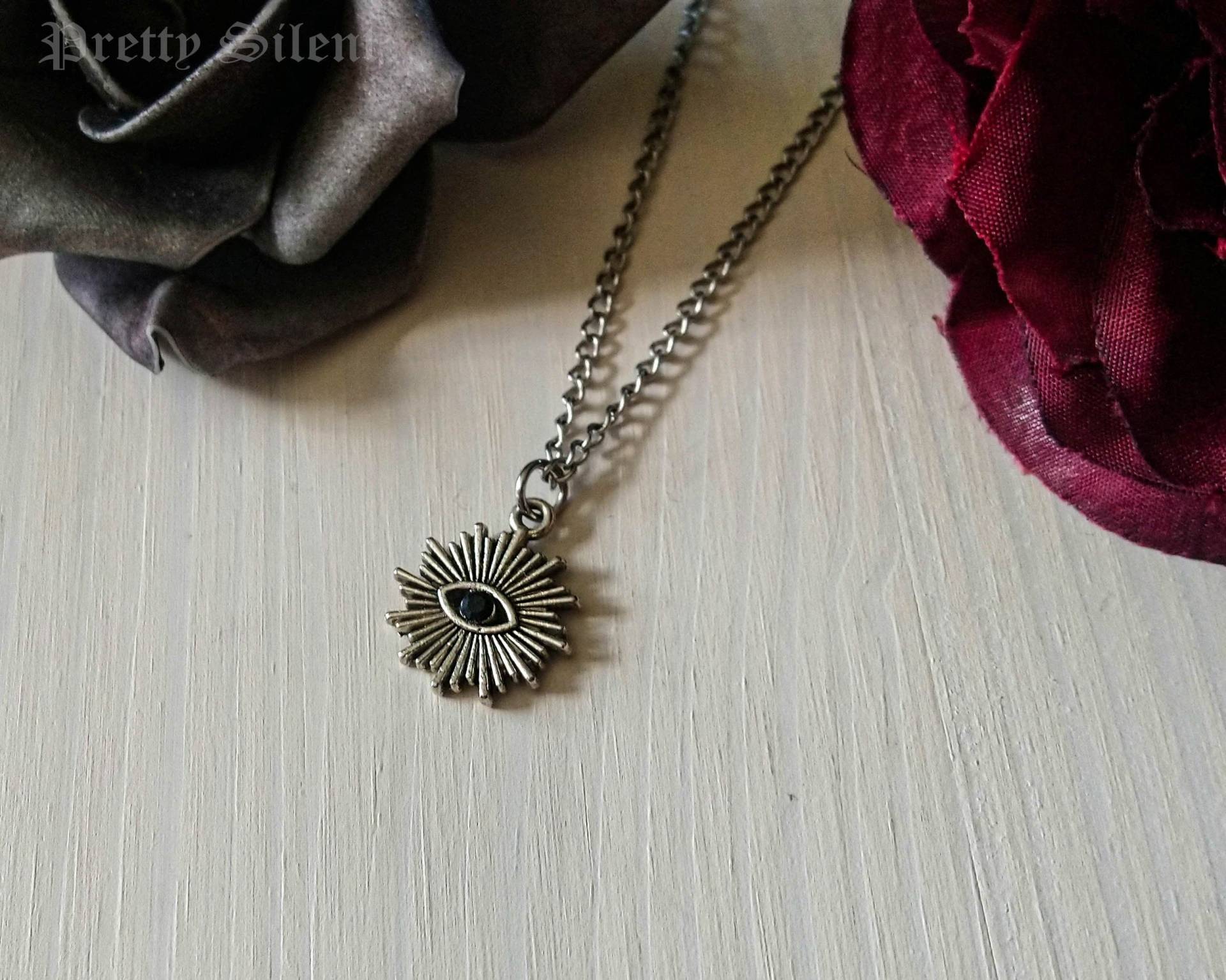 Evil Eye Kette Silber, Böser Blick Halskette Mit Strassstein, Zierliche Eye-Anhänger, Nazar Evil Eye Kette Silber, Böser Blick Halskette Mit Strassstein, Zierliche Eye-Anhänger, Nazar von PrettySilent