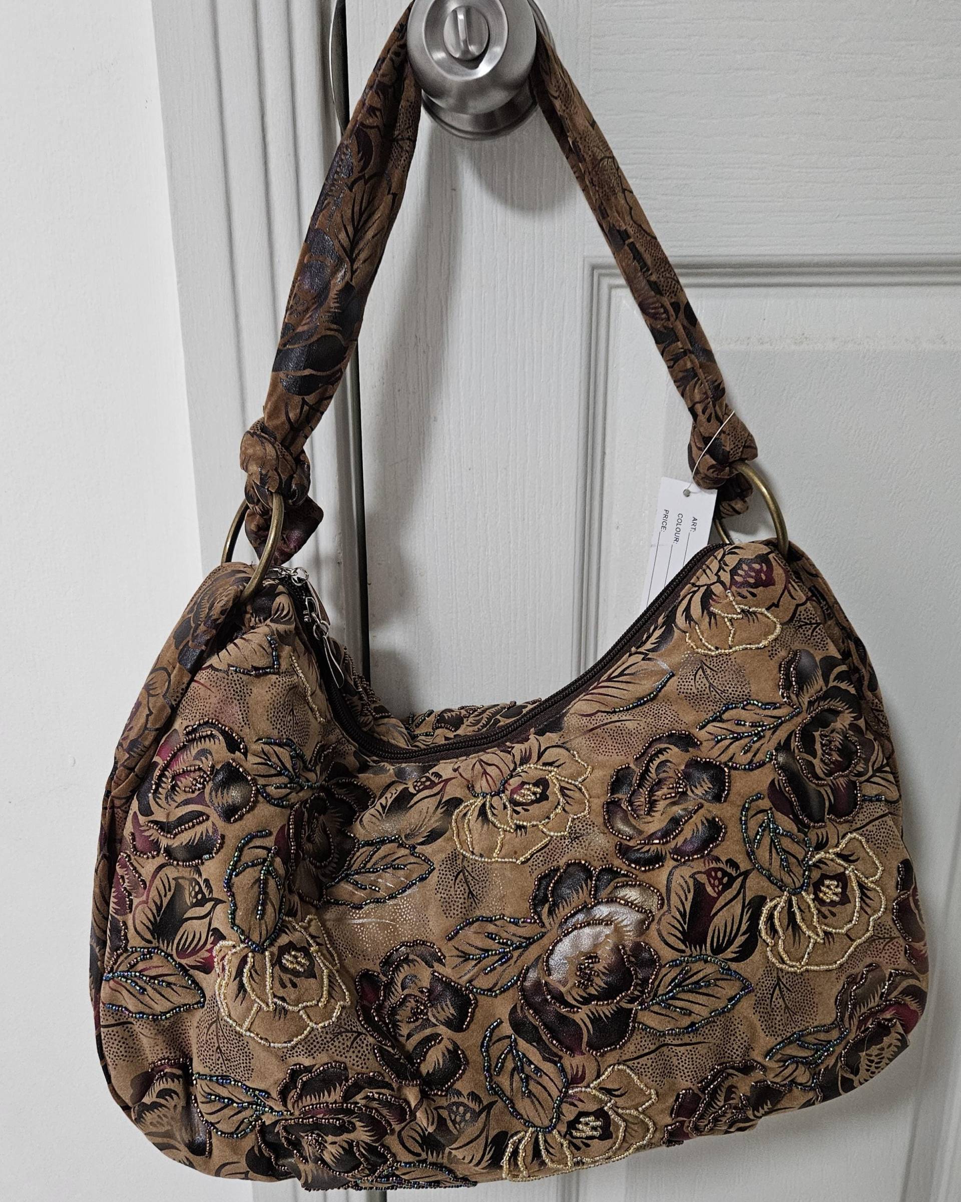 Schöne Frauen-Weicher Samt Perlenbesetzte Umhängetasche von PrettyWomenDesign