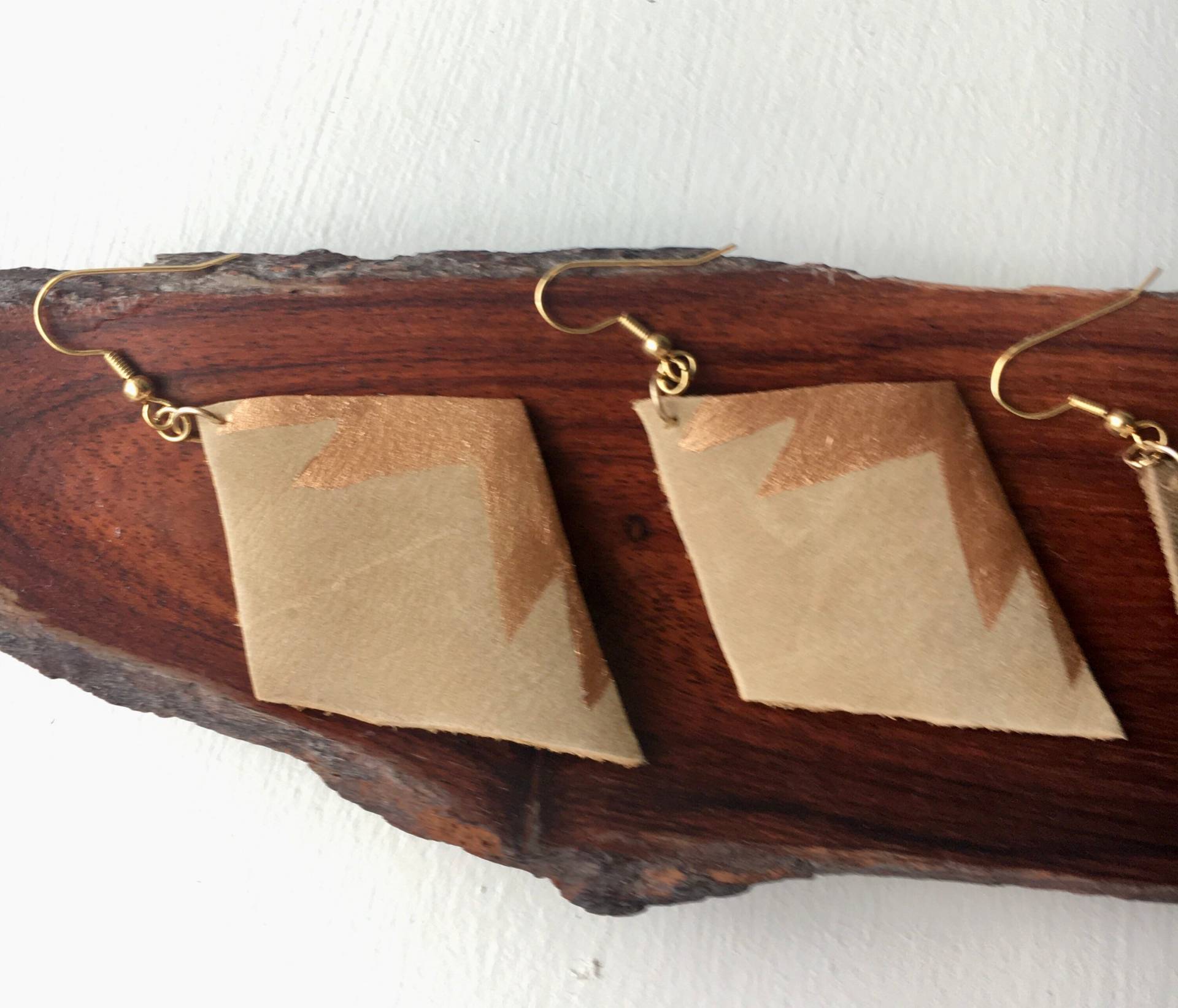 Flash Betty Leder & Kupfer Und Gold Ohrringe von PrettyhawkeDesign