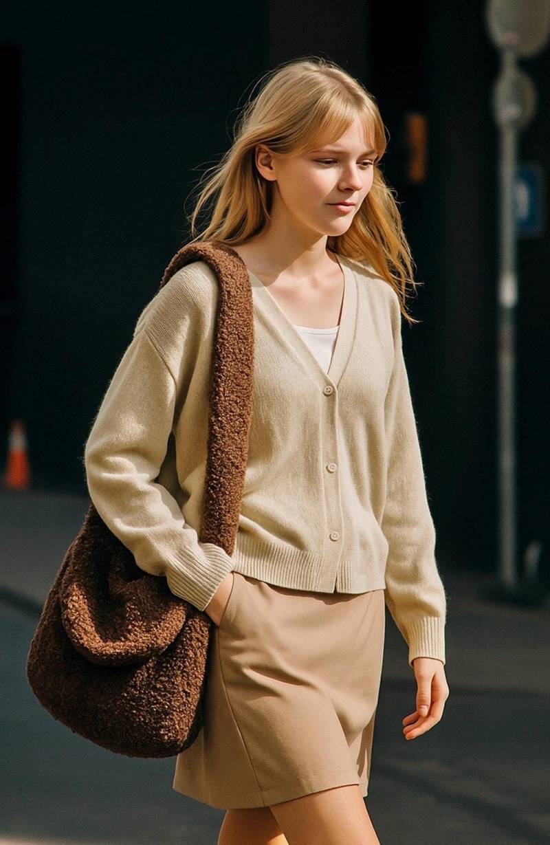 Teddyfell Schultertasche - Weiche Kuscheltasche Aus Kunstfell, Gefüttert, Mit Innenfach Trendige Hobo Bag Geschenk Für Sie von PrettysDE